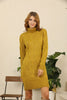 Womens Knitted High Neck Cable Knit Dress MEWKND93