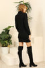 Womens Knitted High Neck Cable Knit Dress MEWKND95