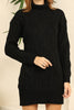 Womens Knitted High Neck Cable Knit Dress MEWKND95