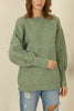 Women's Textured Detail Sweater by Memnu - MEWS385