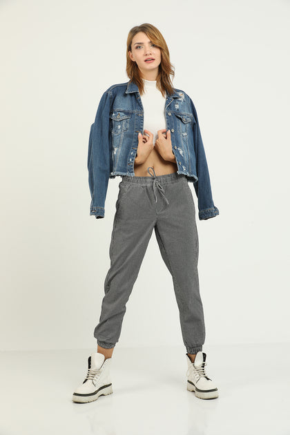 Women's Stripe Detail Jogger Pants - MWJP116