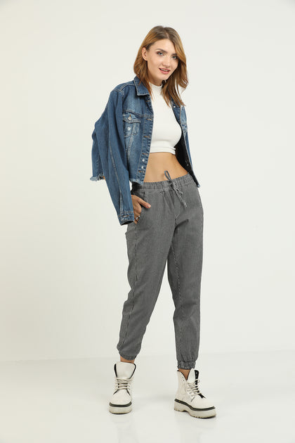 Women's Stripe Detail Jogger Pants - MWJP116