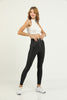 Women's PU Leather Zip Detail Leggings - WAL76