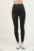 Women's PU Leather Zip Detail Leggings - WAL76