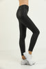 Women's PU Leather Overlap Waist Detail Leggings - WAL79