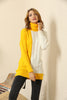 Women's Cable Knit Detail Color Block Long Sweater by Memnu - MEWS425