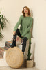 Women's Round Neck Long Sweater by Memnu - MEWS413