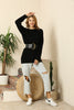 Women's Round Neck Long Sweater by Memnu - MEWS419