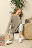 Women's Round Neck Long Sweater by Memnu - MEWS420