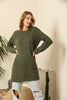 Women's Round Neck Long Sweater by Memnu - MEWS426