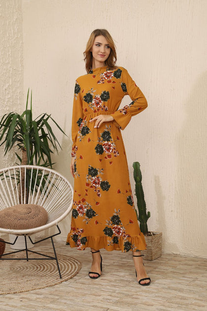 Women's Floral Printed Maxi Dress - MWMSD60