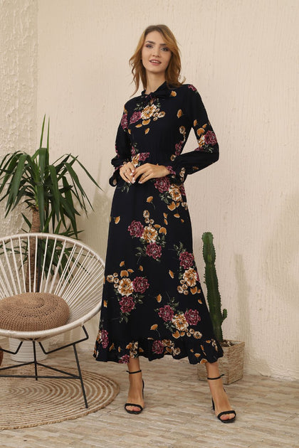 Women's Floral Printed Maxi Dress - MWMSD59