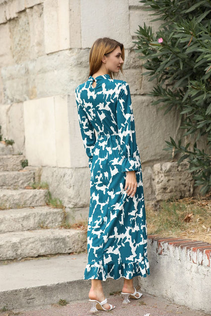 Women's Paint Printed Maxi Dress - MWMSD67