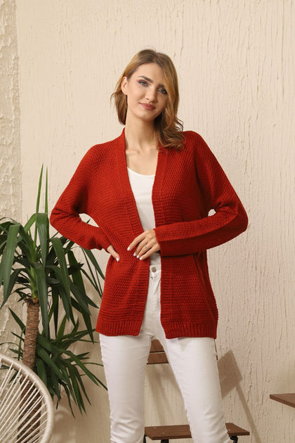 Women's Knitted Cardigan Texture Detail by Memnu - MEWS444