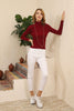 Women's High Neck Sweater by Memnu - MEWS468