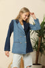 Women's Colorblock Denim Blazer Style Jacket WDJ1