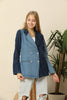 Women's Colorblock Denim Blazer Style Jacket WDJ1