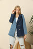 Women's Colorblock Denim Blazer Style Jacket WDJ1