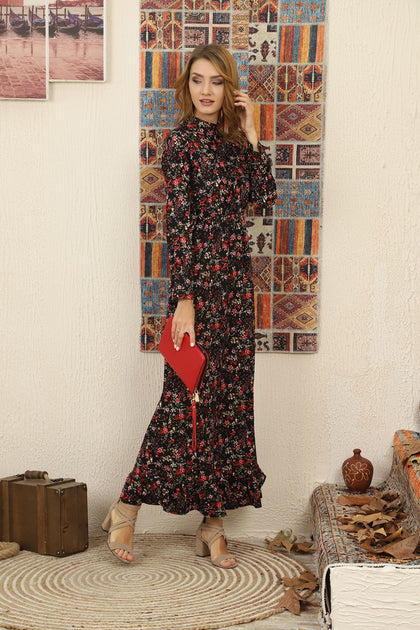 Women's Floral Printed Maxi Dress - MWMSD73