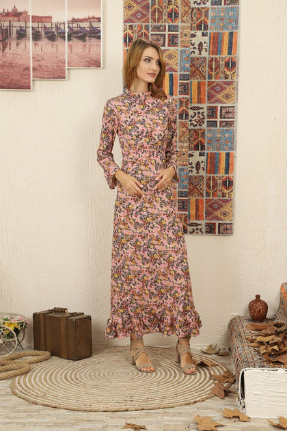 Women's Floral Printed Maxi Dress - MWMSD74