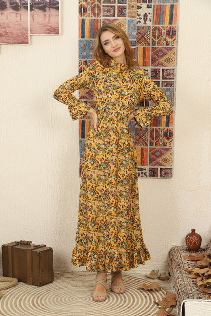 Women's Floral Printed Maxi Dress - MWMSD75