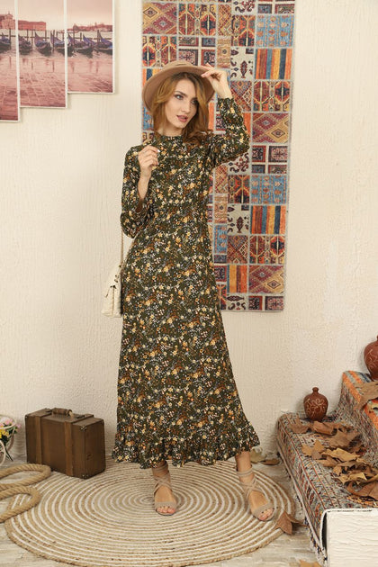 Women's Floral Printed Maxi Dress - MWMSD76