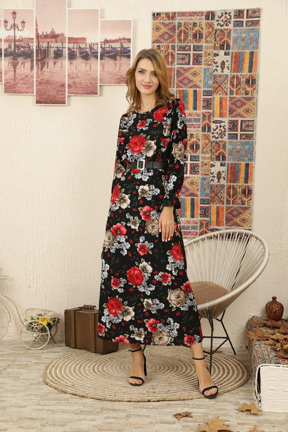 Women's Floral Printed Maxi Dress - MWMSD82