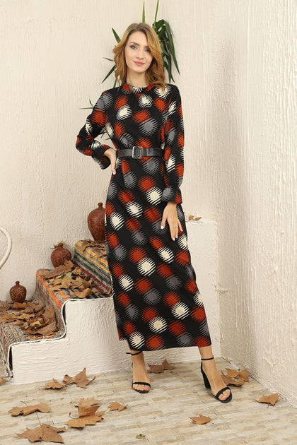 Women's Printed Maxi Dress - MWMSD86