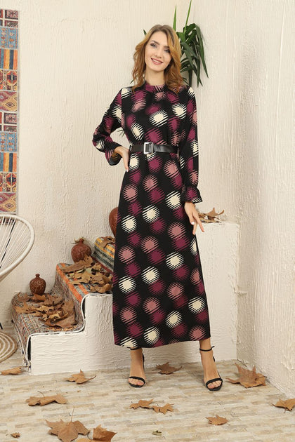 Women's Printed Maxi Dress - MWMSD85