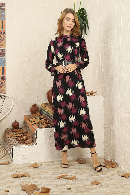 Women's Printed Maxi Dress - MWMSD85