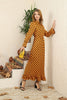 Women's Polka Dot Printed Maxi Dress - MWMSD88