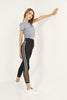 Women's Mesh Striped Detail Active Wear Leggings - WAL112