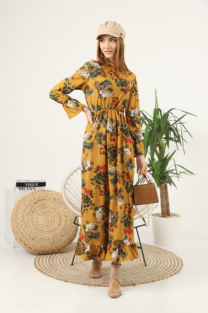 Women's Floral Printed Maxi Dress - MWMSD92