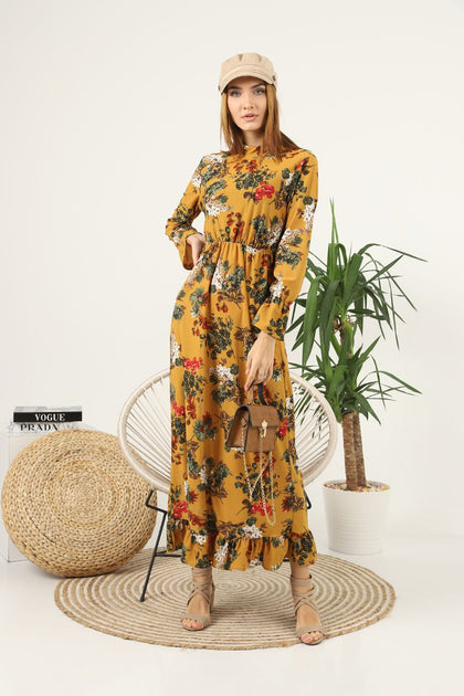 Women's Floral Printed Maxi Dress - MWMSD92