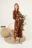 Women's Floral Printed Lace Detail Maxi Dress - MWMSD107