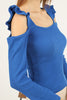 Women's Statement Sleeve Knit Detail Top - WST50