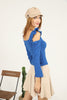 Women's Statement Sleeve Knit Detail Top - WST50