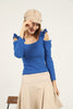 Women's Statement Sleeve Knit Detail Top - WST50