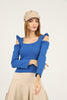 Women's Statement Sleeve Knit Detail Top - WST50