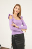 Women's Statement Sleeve Knit Detail Top - WST51