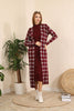 Womens 2 Piece High Neck Detail Knitted Pattern Co Ord Set WTWCD304