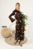 Women's Floral Printed Lace Detail Maxi Dress - MWMSD115