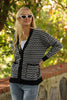 Women's Knitted Cardigan Button Detail by Memnu - MEWS491