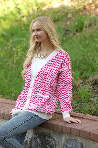 Women's Knitted Cardigan Button Detail by Memnu - MEWS493