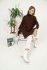 Women's High Neck Oversized Sweater by Memnu - MEWS497