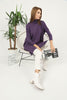 Women's High Neck Oversized Sweater by Memnu - MEWS496