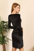 Women's Velvet Overlap Detail Dress - MWSD121