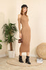 Womens Knitted High Neck Maxi Dress MEWKND97