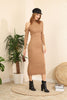 Womens Knitted High Neck Maxi Dress MEWKND97