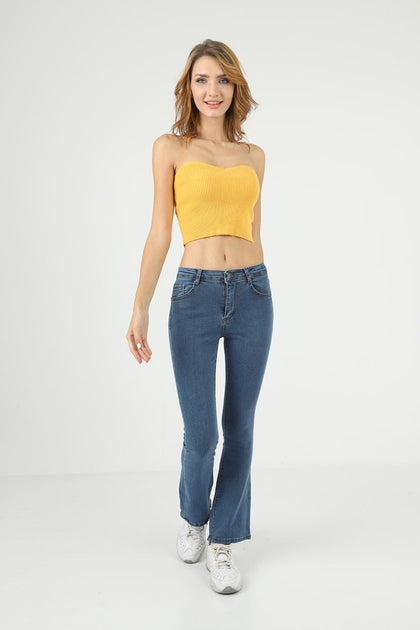 Womens Flare Detail Denim Jeans - WSSJN29